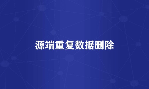 源端重复数据删除