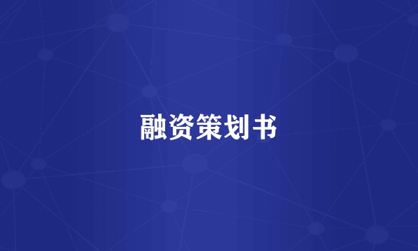 融资策划书