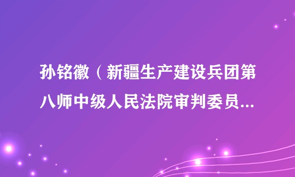 孙铭徽（新疆生产建设兵团第八师中级人民法院审判委员会原委员、民事审判第二庭原庭长）