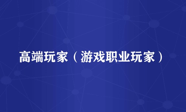 高端玩家（游戏职业玩家）