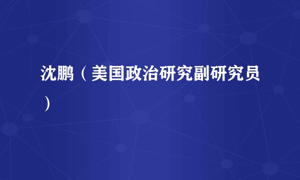 沈鹏（美国政治研究副研究员）