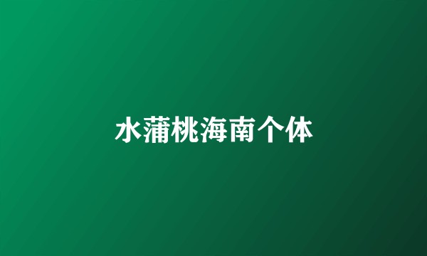 水蒲桃海南个体