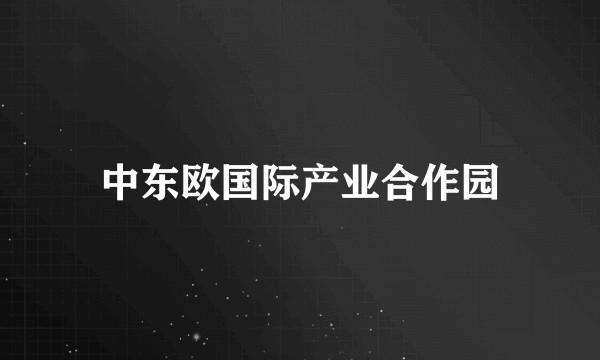 中东欧国际产业合作园