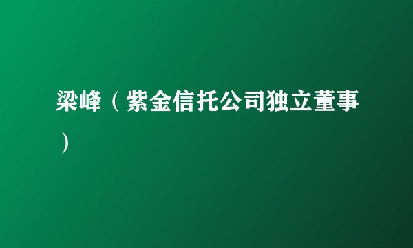 梁峰（紫金信托公司独立董事）