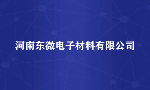 河南东微电子材料有限公司