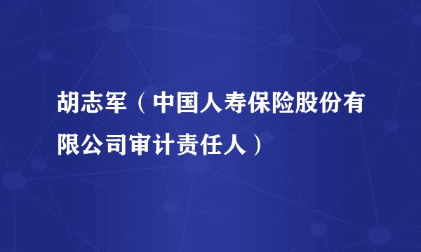 胡志军（中国人寿保险股份有限公司审计责任人）