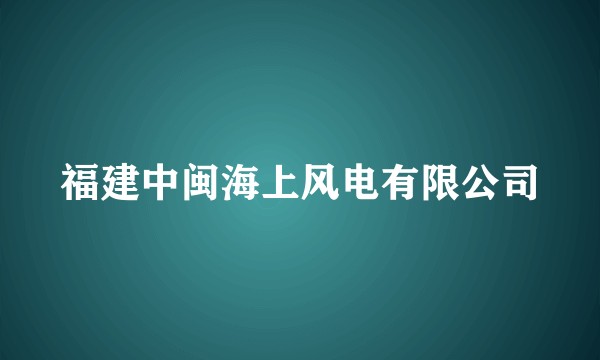 福建中闽海上风电有限公司