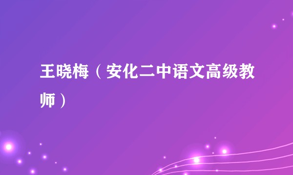 王晓梅(安化二中语文高级教师)