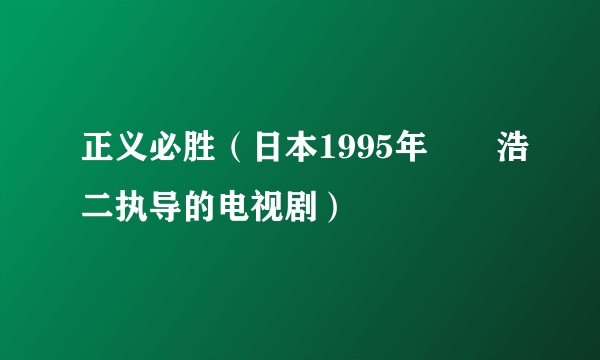 正义必胜（日本1995年塩沢浩二执导的电视剧）