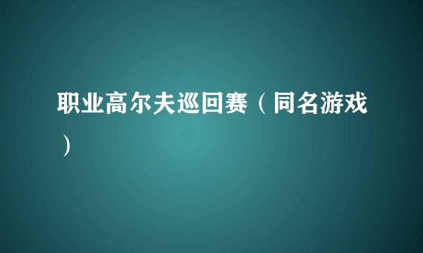 职业高尔夫巡回赛（同名游戏）