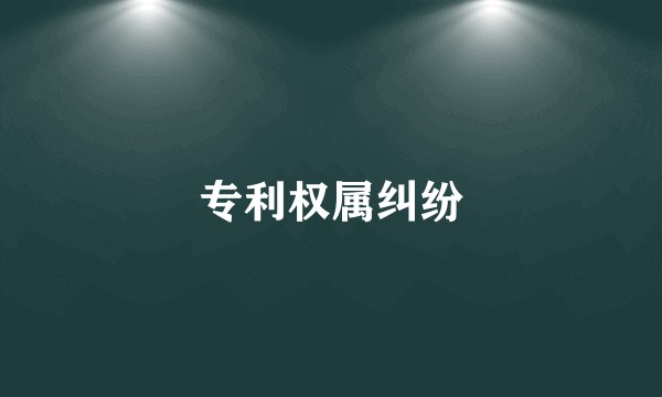 专利权属纠纷