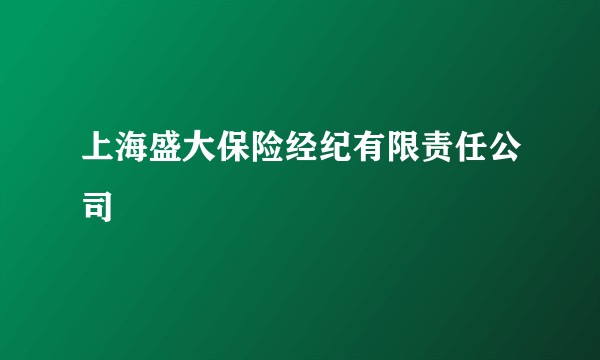 上海盛大保险经纪有限责任公司