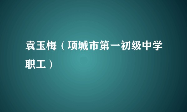袁玉梅（项城市第一初级中学职工）