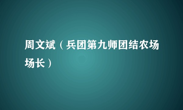 周文斌（兵团第九师团结农场场长）