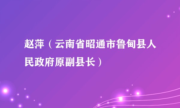 赵萍(云南省昭通市鲁甸县人民政府原副县长)