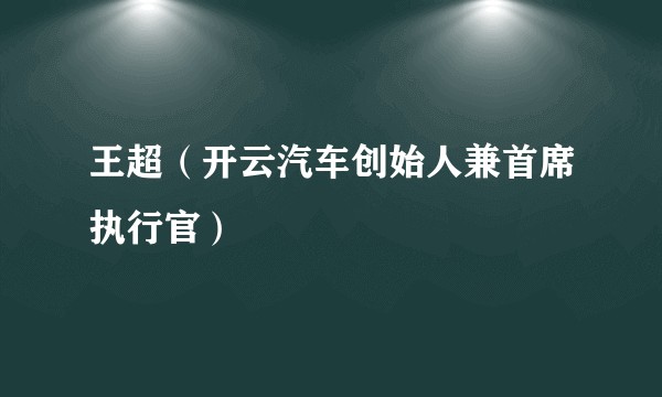 王超(开云汽车创始人兼首席执行官)