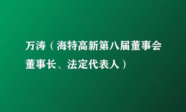 万涛(海特高新第八届董事会董事长、法定代表人)