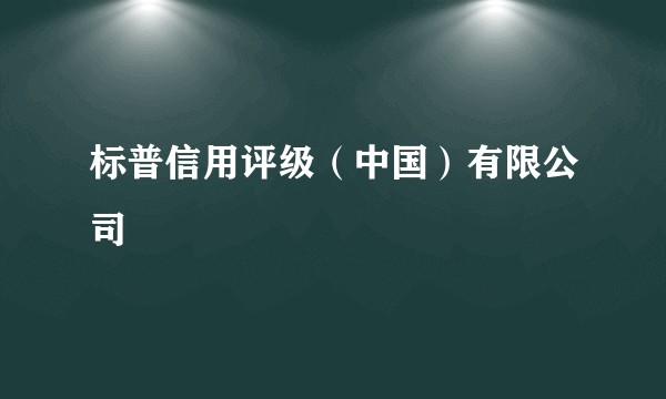 标普信用评级（中国）有限公司