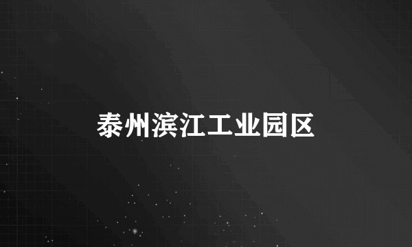 泰州滨江工业园区