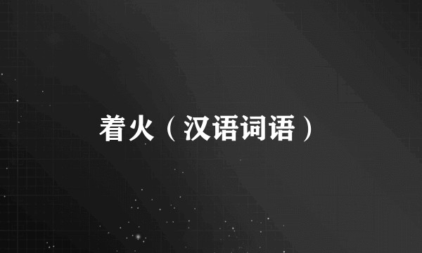 着火（汉语词语）