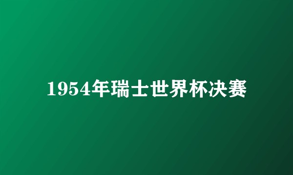 1954年瑞士世界杯决赛