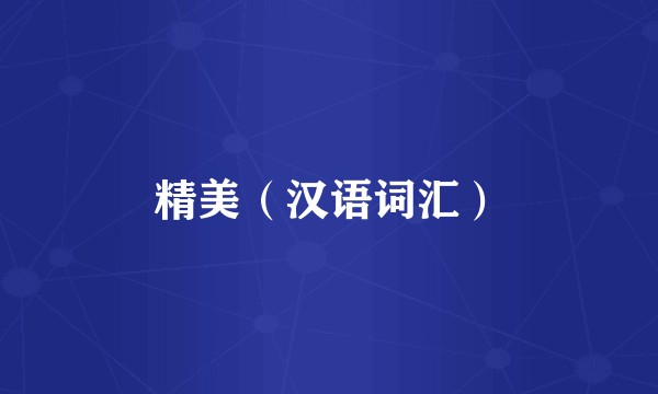 精美（汉语词汇）