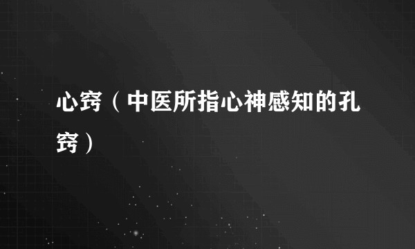 心窍（中医所指心神感知的孔窍）