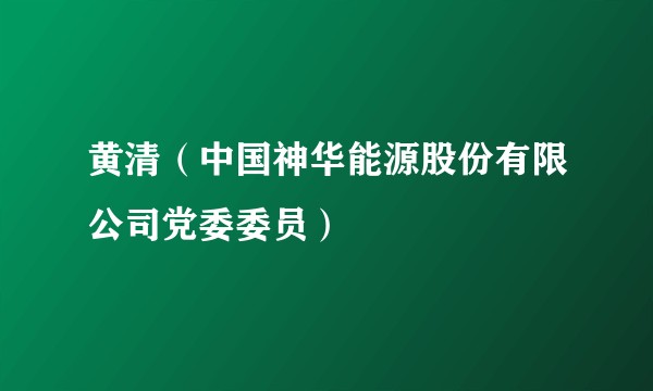 黄清（中国神华能源股份有限公司党委委员）