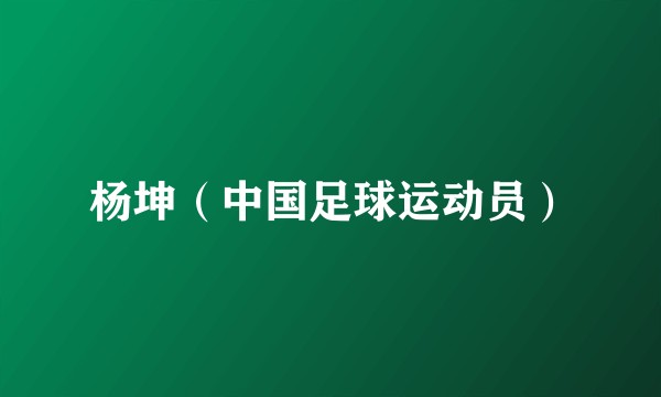 杨坤（中国足球运动员）