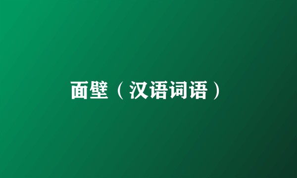 面壁（汉语词语）