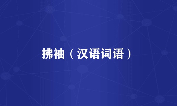 拂袖（汉语词语）