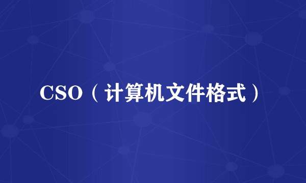 CSO（计算机文件格式）