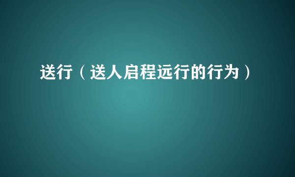 送行（送人启程远行的行为）