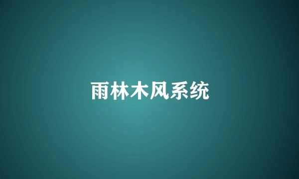 雨林木风系统
