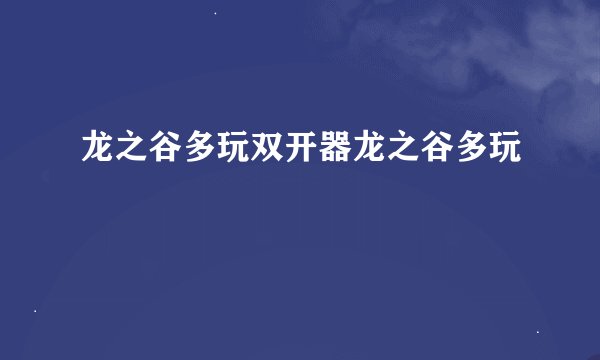 龙之谷多玩双开器龙之谷多玩