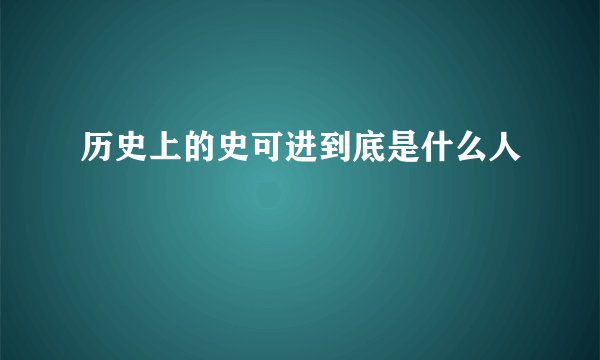 历史上的史可进到底是什么人