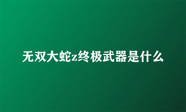 无双大蛇z终极武器是什么