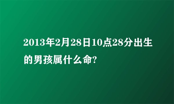 2013年2月28日10点28分出生的男孩属什么命?