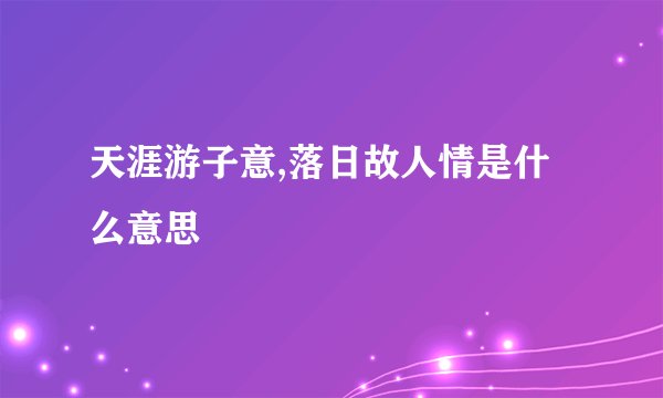 天涯游子意,落日故人情是什么意思