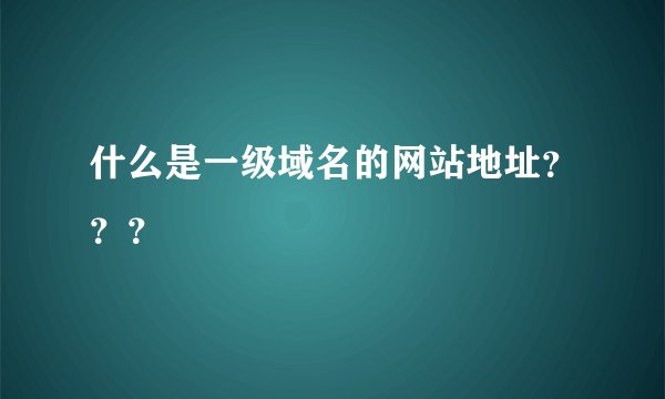 什么是一级域名的网站地址？？？