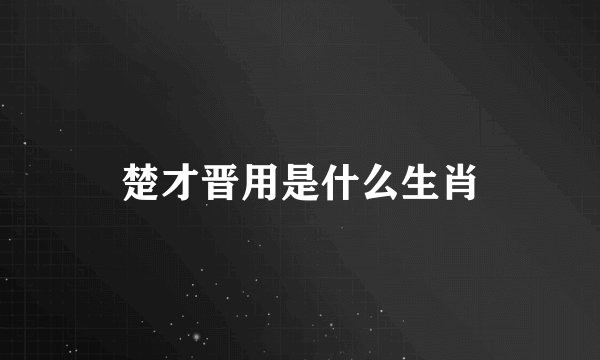 楚才晋用是什么生肖