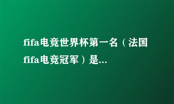 fifa电竞世界杯第一名（法国fifa电竞冠军）是哪个国家