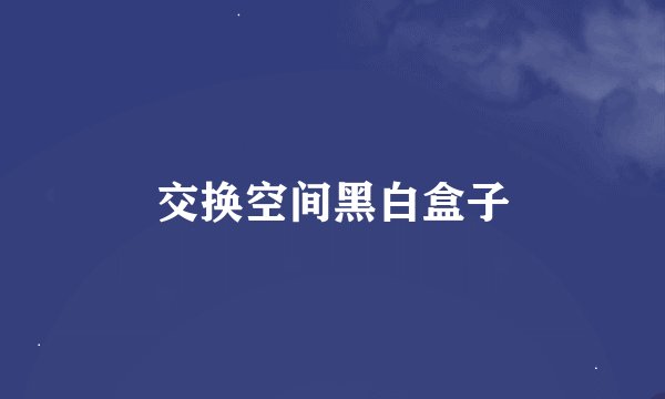 交换空间黑白盒子