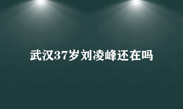 武汉37岁刘凌峰还在吗