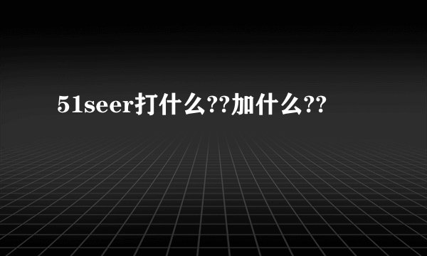 51seer打什么??加什么??