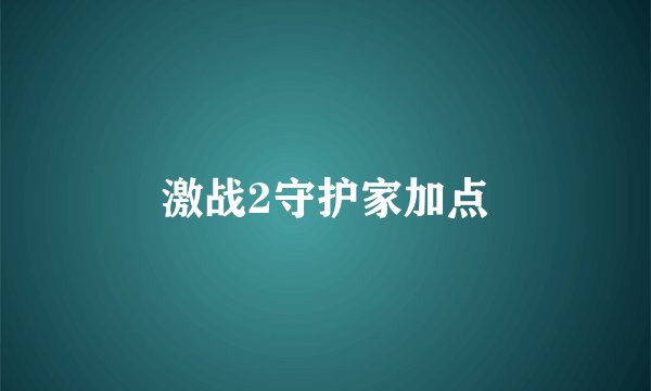 激战2守护家加点