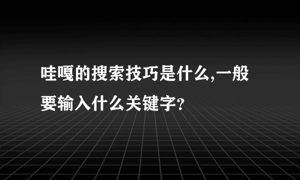 哇嘎的搜索技巧是什么,一般要输入什么关键字？