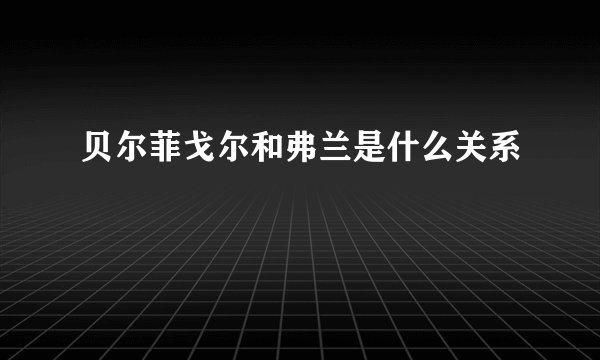 贝尔菲戈尔和弗兰是什么关系