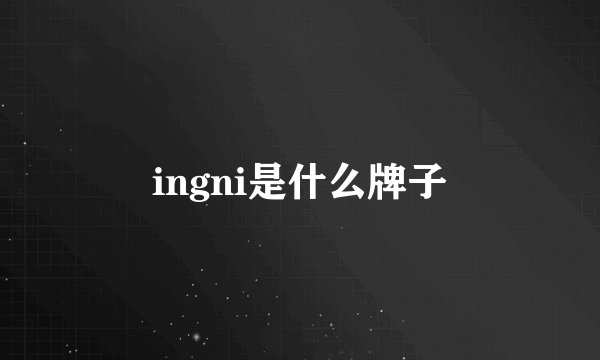 ingni是什么牌子
