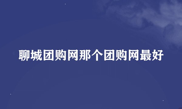聊城团购网那个团购网最好
